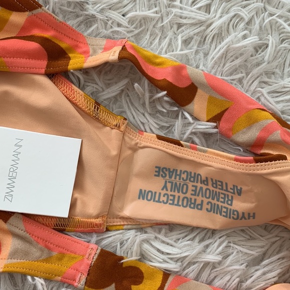 NWT Zimmerman Mae tie shoulder bikini set in swirl sz 2 (6-8) - Picture 10 of 11